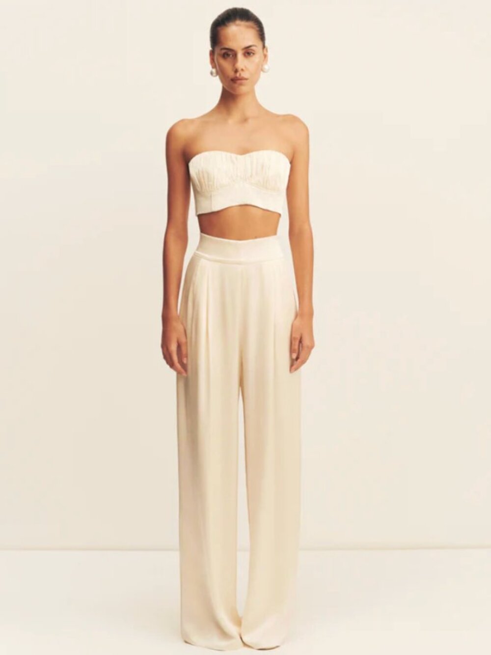 La Lune Tuxedo Trouser-Cream